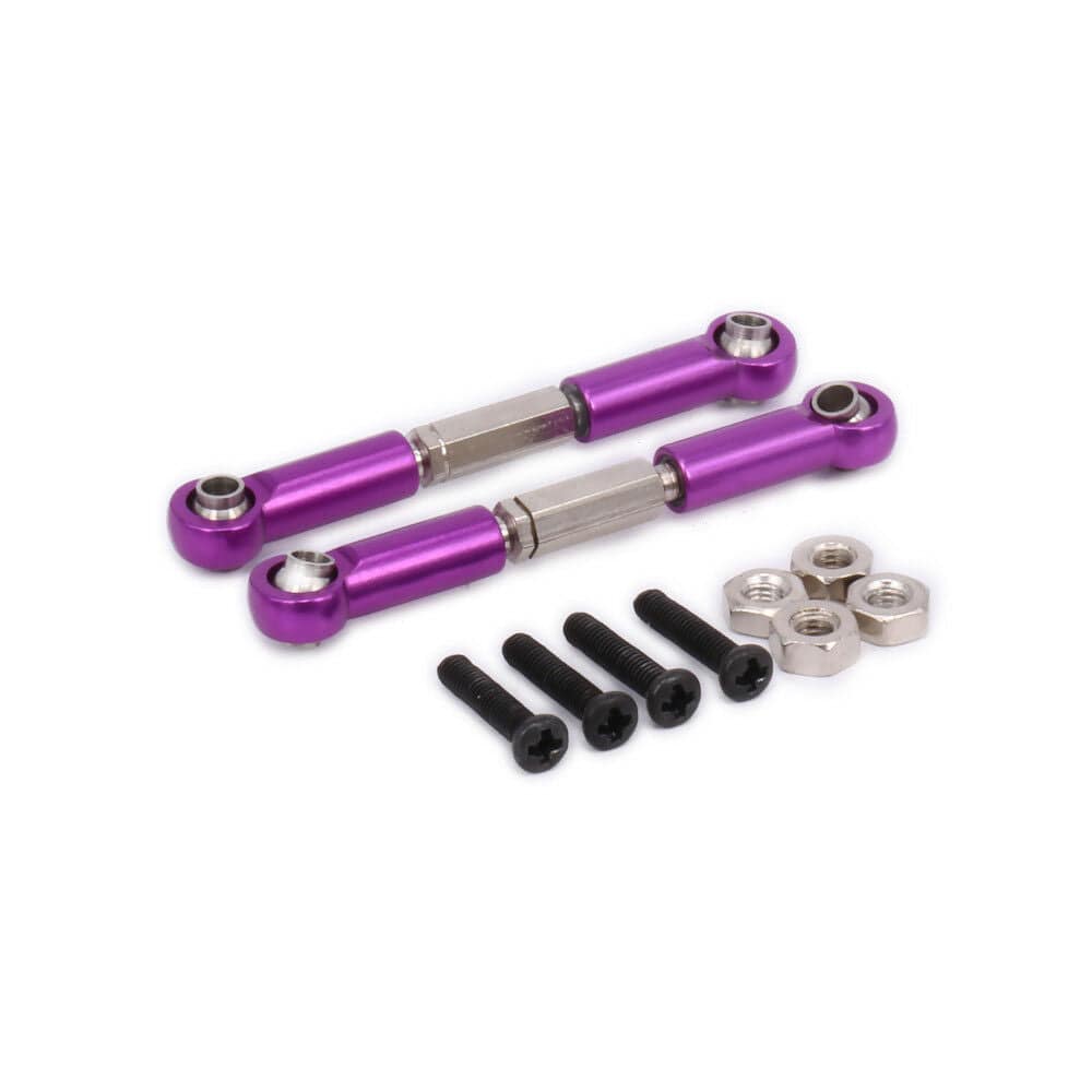 RCAWD WLTOYS UPGRADE PARTS Purple RCAWD Adjustable Tie Rod Servo Link 0018 For RC Model Car 1/12 Wltoys 12428 12628 2pcs