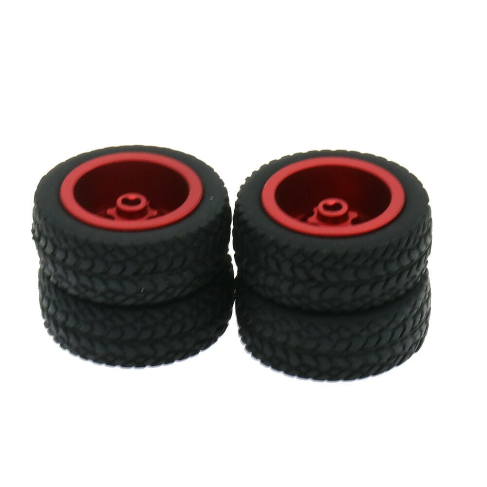 RCAWD WLTOYS UPGRADE PARTS Red RCAWD Alloy Wheel Tire Set K989-53-1 For 1/28 RC Hobby Wltoys K969 K989 P929 4PCS