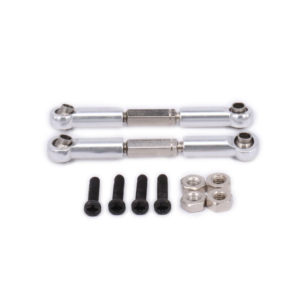 RCAWD WLTOYS UPGRADE PARTS Silver RCAWD Adjustable Tie Rod Servo Link 0018 For RC Model Car 1/12 Wltoys 12428 12628 2pcs