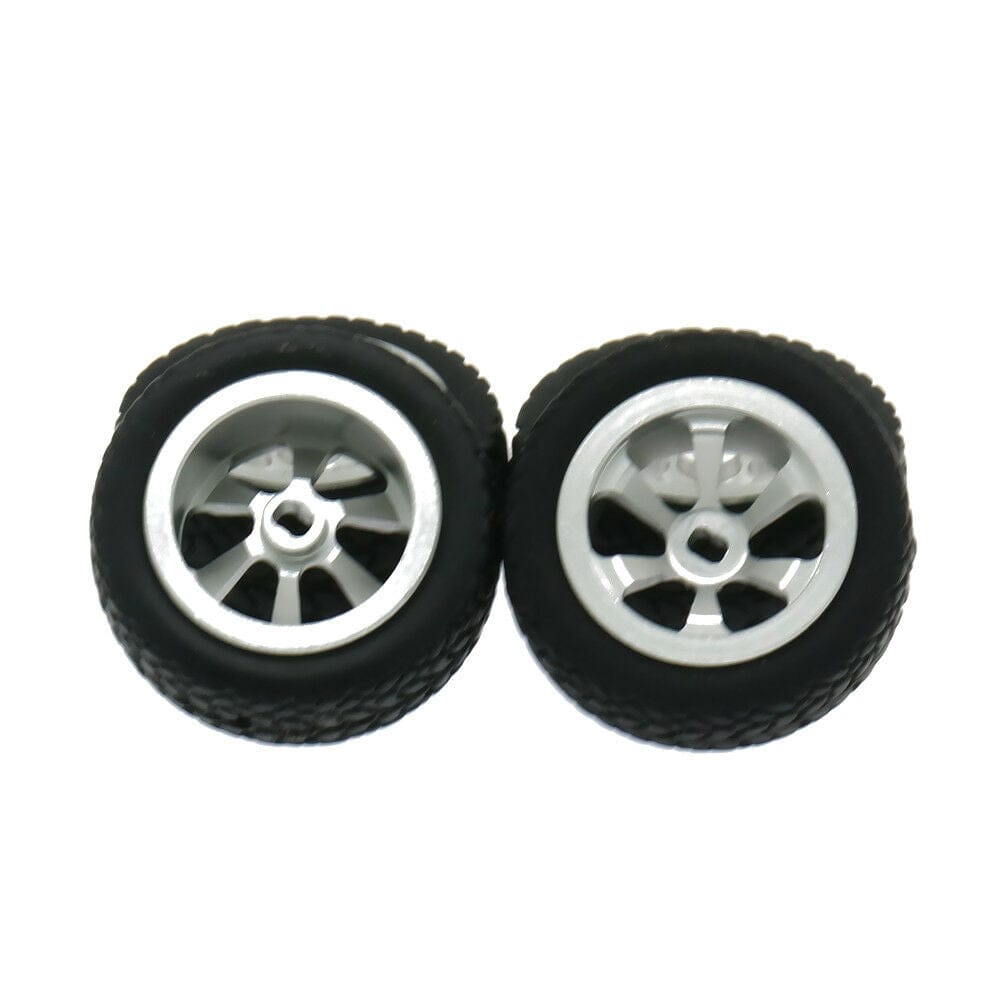 RCAWD WLTOYS UPGRADE PARTS Silver RCAWD Alloy Wheel Tire Set K989-53-1 For 1/28 RC Hobby Wltoys K969 K989 P929 4PCS